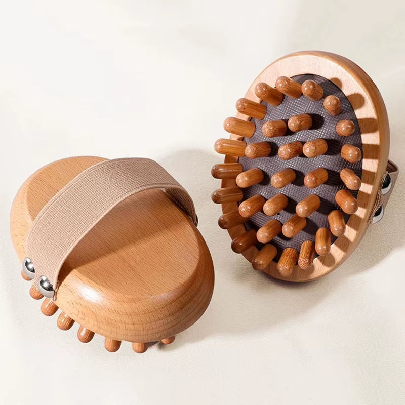 Body anti Cellulite Brush Soothing Wooden Essential Oil Spa Air Cushion Massage Hair Comb Scalp Massage Brush Body Massager